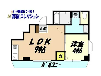 マキシム中津口(1LDK/2階)の間取り写真