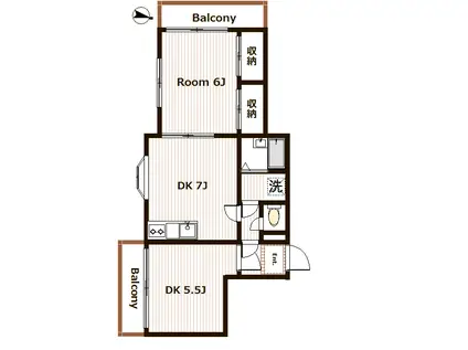 パーク代々木上原(2LDK/2階)の間取り写真