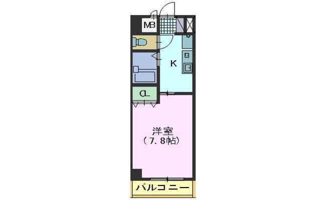 びいⅥ植田(1K/8階)の間取り写真