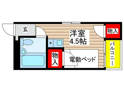 ライフコーポ平井(ワンルーム/2階)の間取り写真