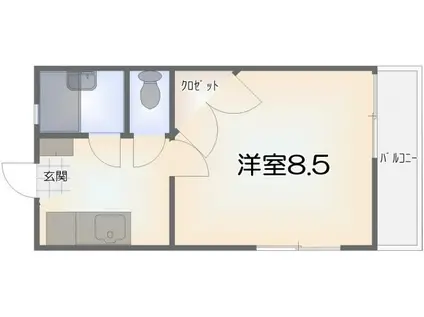 コーポエスペランス(1K/1階)の間取り写真