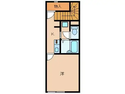 レオネクストオリザ田無II(1K/2階)の間取り写真