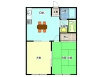 プラムガーデン(2DK/2階)の間取り写真