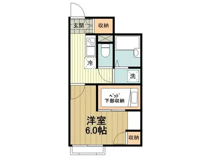 レオパレスセンターウエストI(1K/1階)の間取り写真