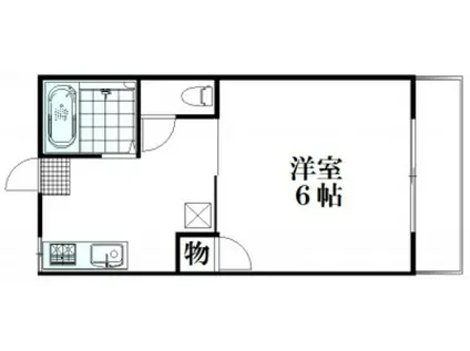 コーポ本水(1K/2階)の間取り写真