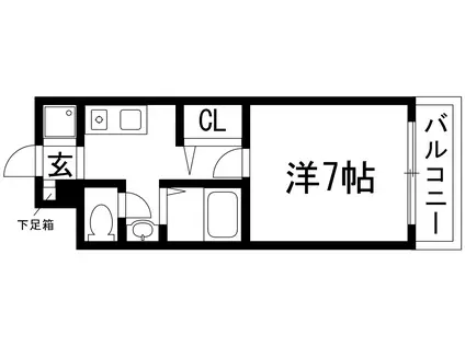 アッシュ宝塚(1K/2階)の間取り写真
