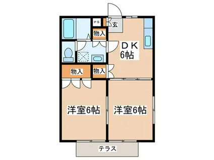 内山ハイツ(2DK/1階)の間取り写真