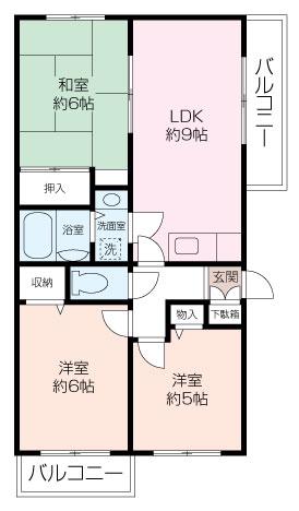 アービスFW(3LDK/2階)の間取り写真