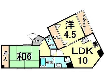 日興レジデンス(2LDK/2階)の間取り写真