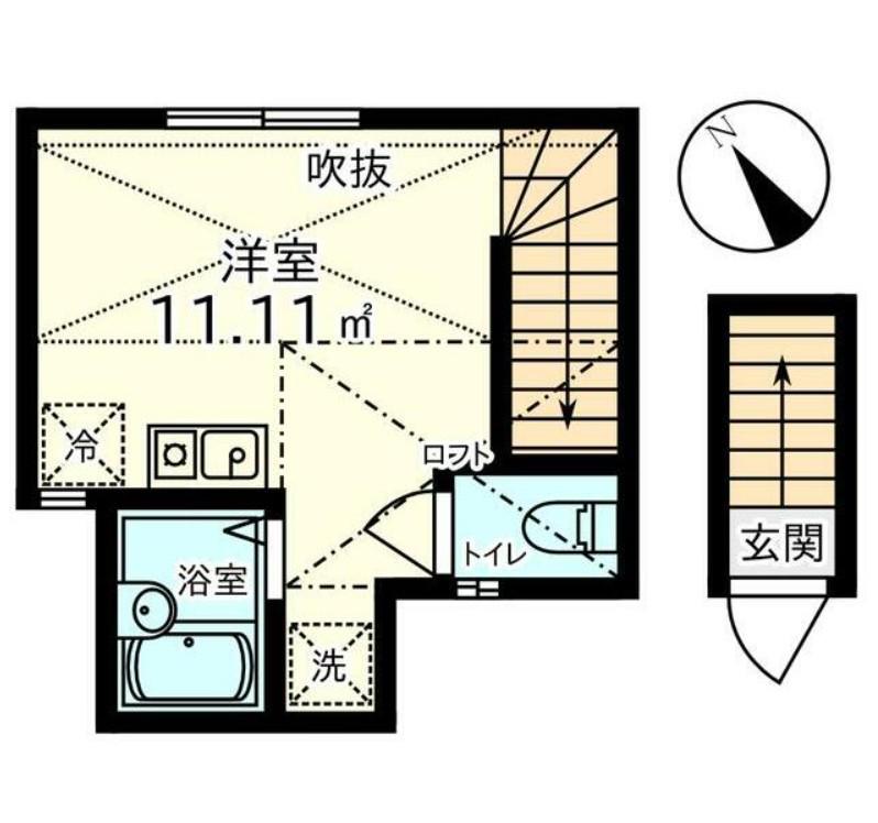 フォレスタ西小山(ワンルーム/2階)の間取り写真