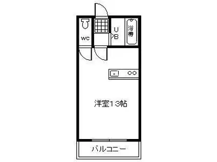 マリンハイツ和田山(ワンルーム/3階)の間取り写真