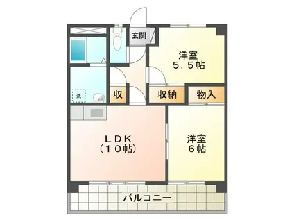 エスティ阪田(2LDK/1階)の間取り写真