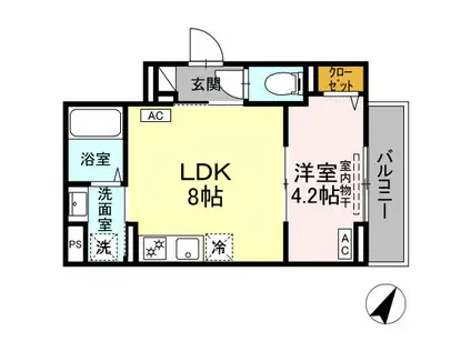グラナーデ西大泉(1LDK/2階)の間取り写真