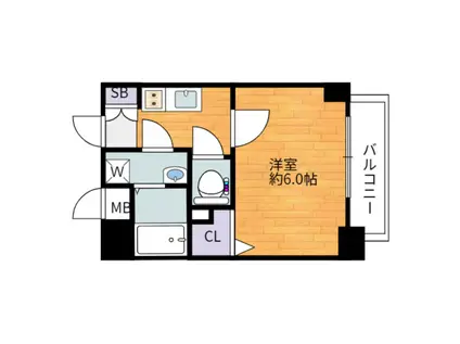 エスリード大阪ドームCERCA(1K/7階)の間取り写真