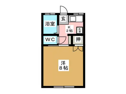 上松ハウスB(1K/1階)の間取り写真