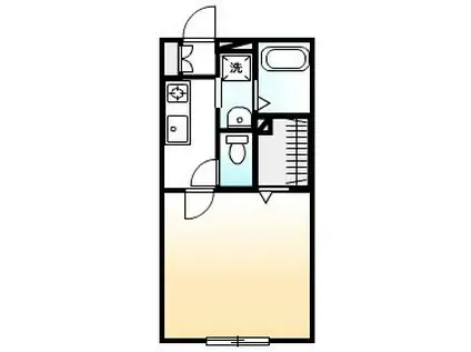 エステート ユリ(1K/1階)の間取り写真