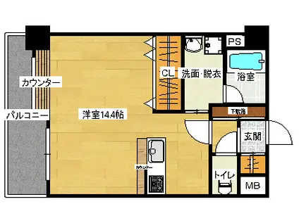 シティハイツ西霞(ワンルーム/3階)の間取り写真