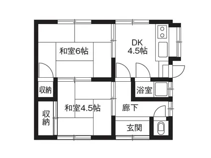 廣川アパート(2DK/1階)の間取り写真