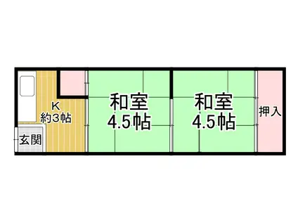 金楽寺山本アパート(2K/2階)の間取り写真