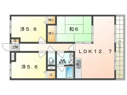 欅ガーデン(3LDK/3階)の間取り写真