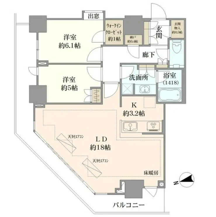 勝どきビュータワー 46階階 間取り