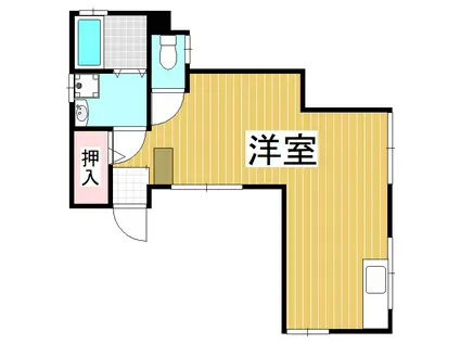 川北ハイツ(ワンルーム/1階)の間取り写真