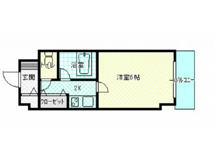 コスモハイツシバタII(1K/4階)の間取り写真