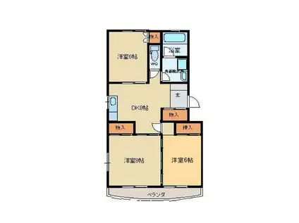 横堀ビル(3DK/4階)の間取り写真