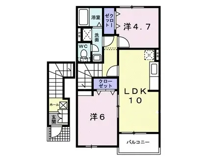 ラフィーネII(2LDK/2階)の間取り写真