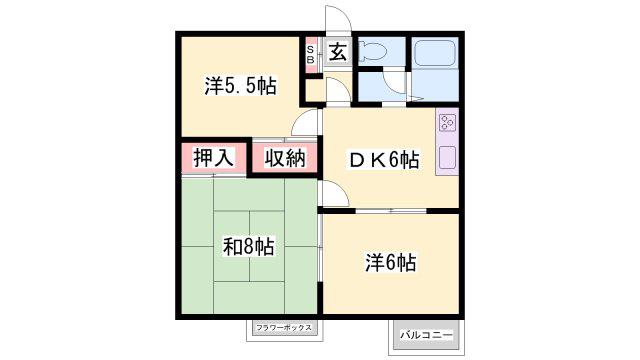 クロスロード(3DK/1階)の間取り写真