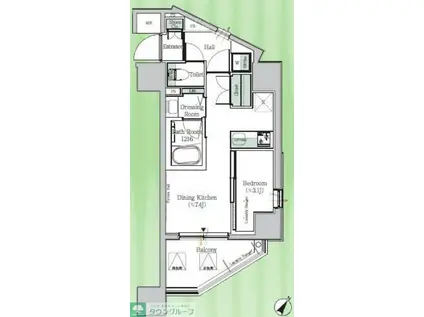 ONE ROOF RESIDENCE KIBA イースト(1DK/6階)の間取り写真