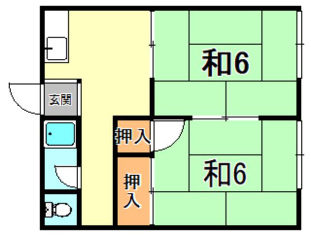 西本文化(2K/2階)の間取り写真