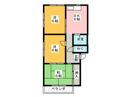 メゾンマコト(3DK/2階)の間取り写真