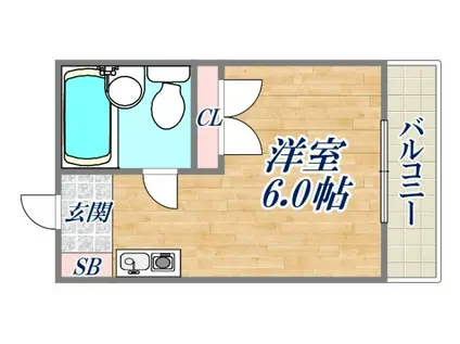 サンハイツ(ワンルーム/1階)の間取り写真