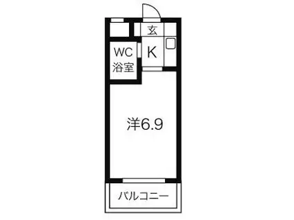 ドール滝子(1K/4階)の間取り写真
