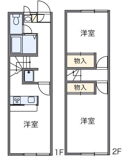 レオパレス東屋島(2DK/1階)の間取り写真