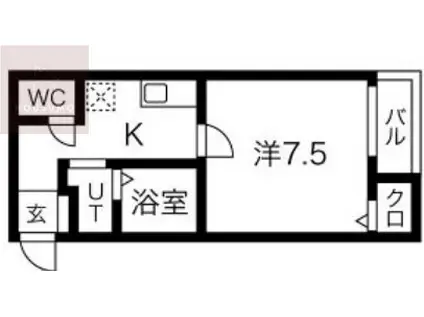 エムフラット衣摺I(1K/2階)の間取り写真