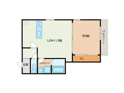 サンパークIII(1LDK/3階)の間取り写真