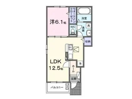 アジュガ・I(1LDK/1階)の間取り写真