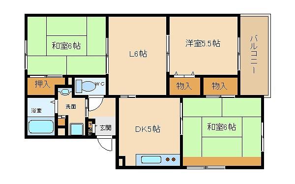 ネオグレイス(3LDK/2階)の間取り写真