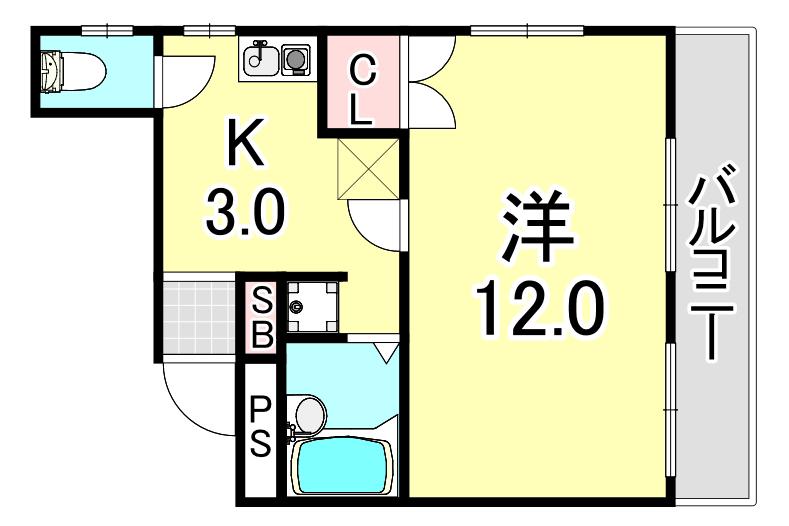 荒田マンション(ワンルーム/5階)の間取り写真
