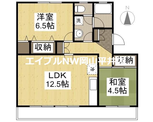 サンライズパレス(2LDK/3階)の間取り写真