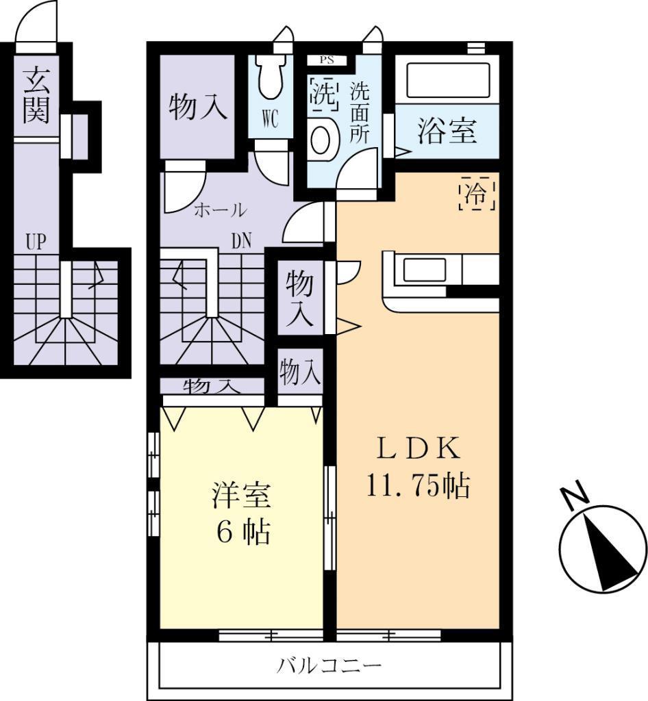ADORER(1LDK/3階)の間取り写真