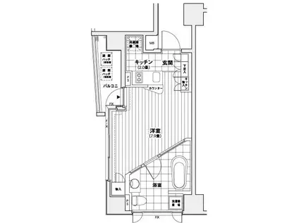 CASTALIA 銀座(1K/10階)の間取り写真