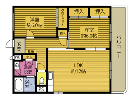 ソレイユ21(2LDK/2階)の間取り写真