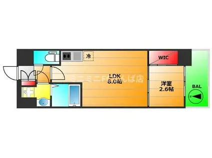 セレニテ夕陽丘エクラ(1LDK/7階)の間取り写真