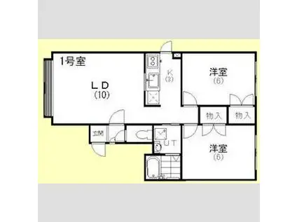 ルミエール栄(2LDK/3階)の間取り写真