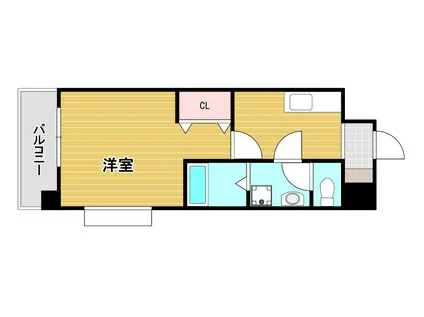 さくら館(1K/6階)の間取り写真