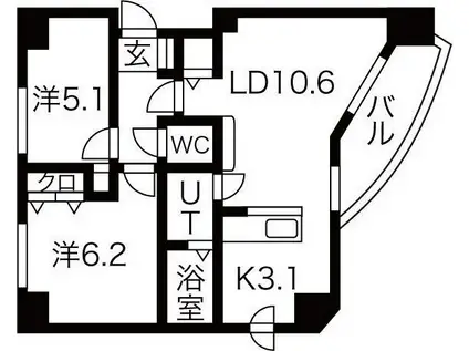 シェーンブルン宮の森(2LDK/1階)の間取り写真