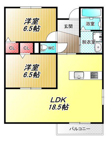 エトワールヴィル-R小阪本町ザ・レジデンス(2LDK/2階)の間取り写真